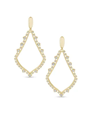 Sophee Crystal Clip-On Drop Earrings in Gold