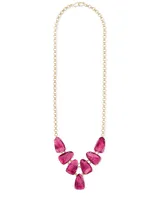 Harlie Gold Statement Necklace in Berry Illusion