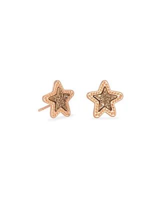 Jae Star Rose Gold Stud Earrings in Rose Gold Drusy