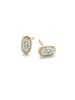 Marisa Stud Earrings White Diamond and 14k Gold
