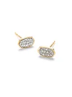 Marisa Stud Earrings White Diamond and 14k Yellow Gold
