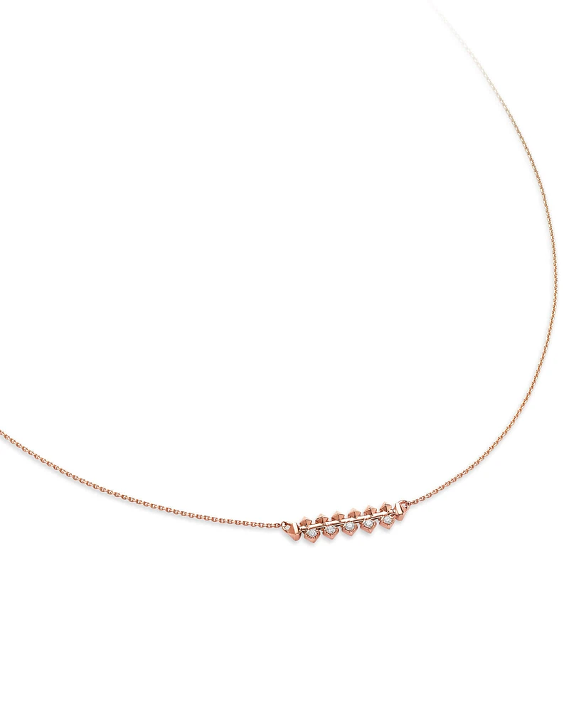 Silas 14k Rose Gold Necklace in White Diamond