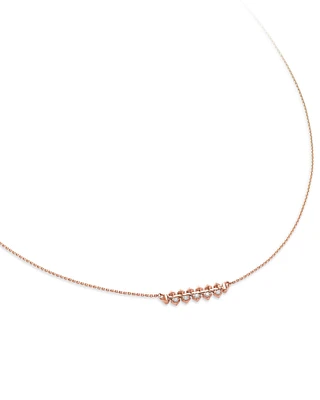 Silas 14k Rose Gold Necklace in White Diamond