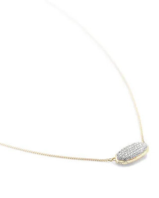 Elisa Pendant Necklace in Pave Diamond and 14k Yellow Gold