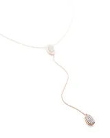 Jubiee 14k Rose Gold Y Necklace in White Diamond