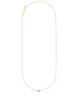 Heart 14k Yellow Gold Pendant Necklace in White Diamonds