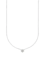 Fleur 14k White Gold Pendant Necklace in White Diamond