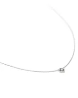 Fleur 14k White Gold Pendant Necklace in White Diamond