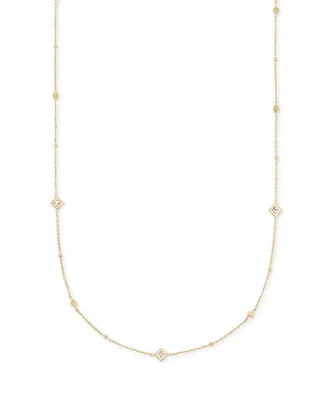 Michelle 14k White Gold Strand Necklace in White Diamond