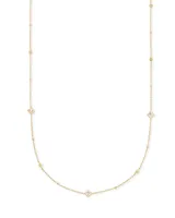 Michelle 14k Yellow Gold Strand Necklace in White Diamond