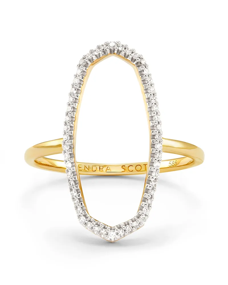 Dani 14k Yellow Gold Open Ring White Diamond