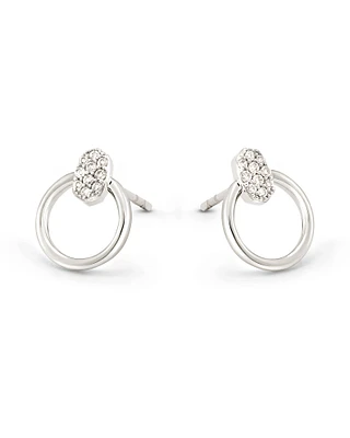 Tegan 14k White Gold Stud Earrings in White Diamond