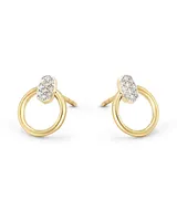 Tegan 14k Gold Stud Earrings in White Diamond