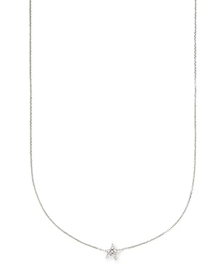 Star 14k Gold Pendant Necklace in White Diamonds