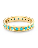 Drew 14k Yellow Gold Band Ring Genuine Turquoise