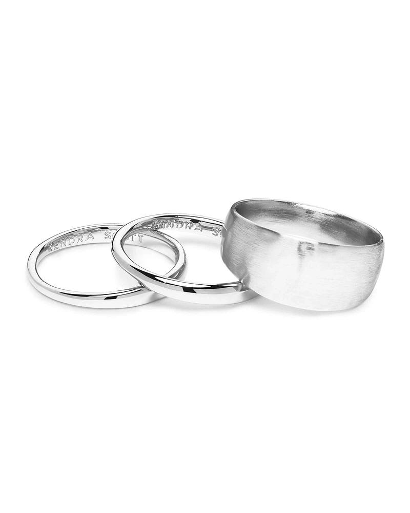 Terra Ring Set Bright Silver