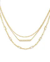 Addison Triple Strand Necklace in Gold