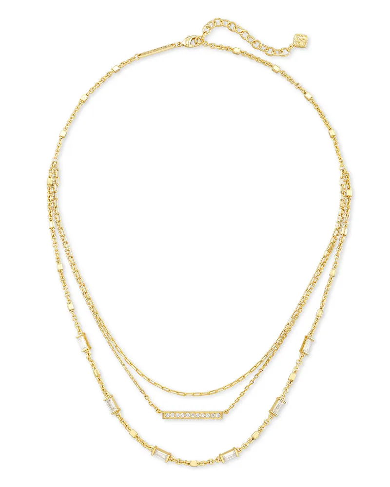 Addison Triple Strand Necklace Gold