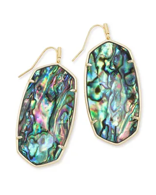 Faceted Danielle Gold Statement Earrings in Abalone