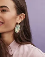 Faceted Danielle Gold Statement Earrings in Abalone