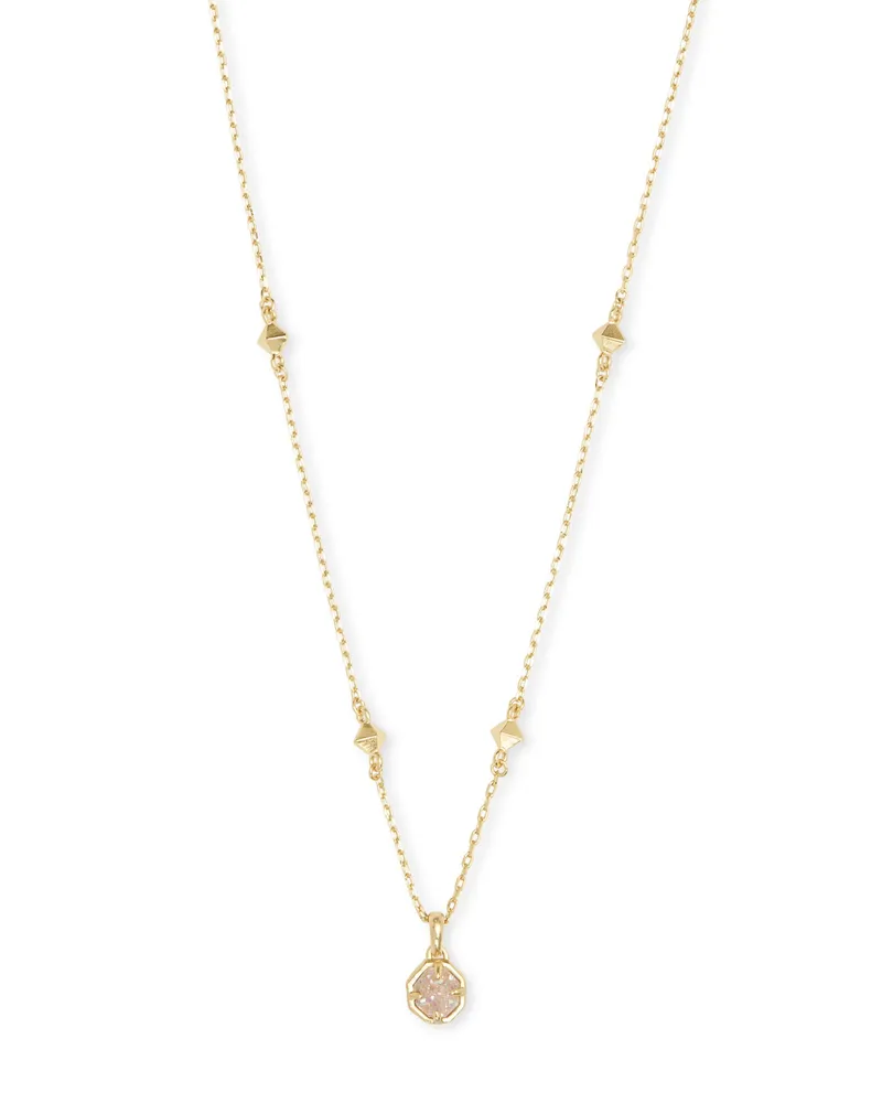 Nola Gold Pendant Necklace in Iridescent Drusy