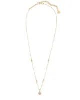 Nola Gold Pendant Necklace Black Drusy