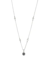 Nola Silver Pendant Necklace in Platinum Drusy