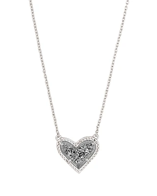 Ari Heart Silver Pendant Necklace Ivory Mother-of-Pearl