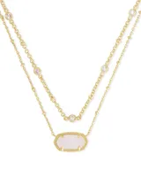 Elisa Gold Multi Strand Necklace in Iridescent Drusy