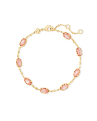 Emilie Gold Chain Bracelet in Rose Mother Of Pearl