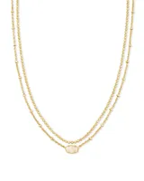 Emilie Gold Multi Strand Necklace in Iridescent Drusy