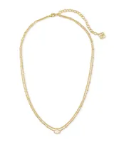 Emilie Gold Multi Strand Necklace Iridescent Drusy