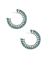 Evie Gold Hoop Earrings in Turquoise