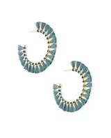 Evie Gold Hoop Earrings in Turquoise