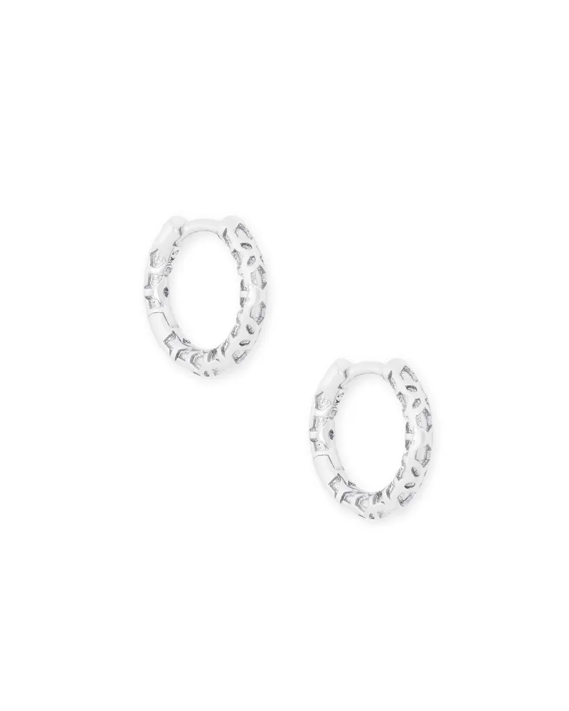 Maggie Huggie Earrings in Silver Filigree