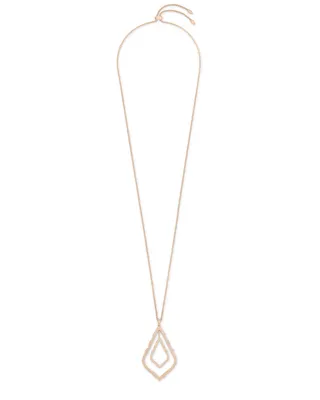 Simon Long Pendant Necklace in Rose Gold