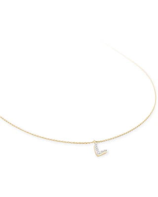 Diamond Letter L Pendant Necklace in 14k Yellow Gold