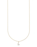 Diamond Letter L Pendant Necklace in 14k Yellow Gold