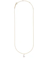 Diamond Letter L Pendant Necklace in 14k Yellow Gold