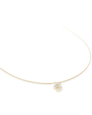 Diamond Letter S Pendant Necklace in 14k Yellow Gold