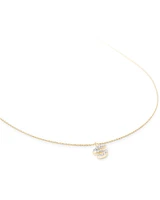 Diamond Letter S Pendant Necklace in 14k Yellow Gold