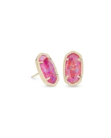 Ellie Gold Stud Earrings in Berry Kyocera Opal Illusion