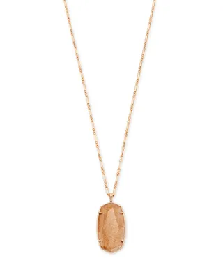 Faceted Reid Rose Gold Long Pendant Necklace in Gold Dusted Pink Illusion