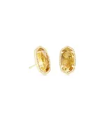 Ellie Gold Stud Earrings in Citrine