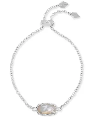 Elaina Silver Adjustable Chain Bracelet in Ivory Pearl
