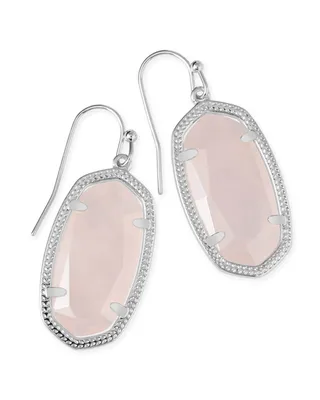 Dani Silver Drop Earrings in Rose Quartz