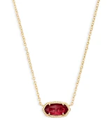 Elisa Gold Pendant Necklace Peridot Illusion