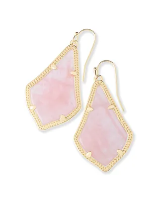 Alex Gold Drop Earrings in Rose Quartz