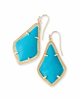 Alex Gold Drop Earrings in Black Opaque Glass