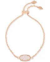 Elaina Rose Gold Adjustable Chain Bracelet Iridescent Drusy